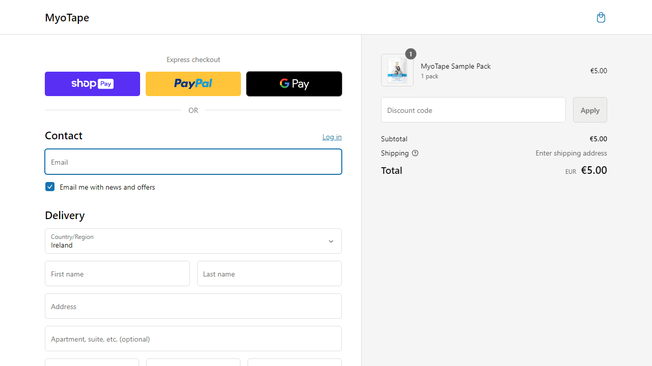 How to apply Myotape coupon code